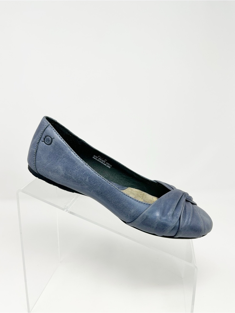 Born Lilly Ballet Flats Navy Blue Knot Front Slip On Comfort Shoes Size 6.5